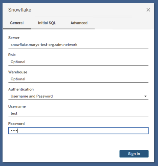 Snowflake with Tableau Desktop – strongDM